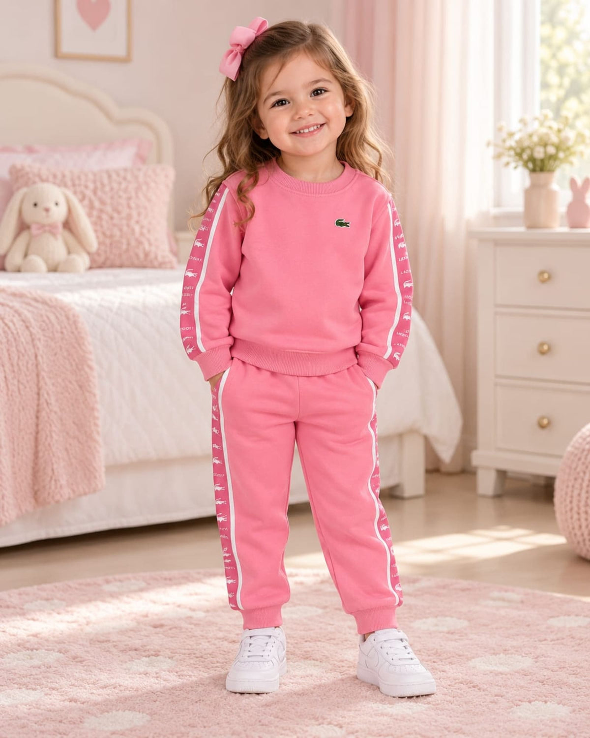 CONJUNTO SUDADERA LACOSTE ROSA