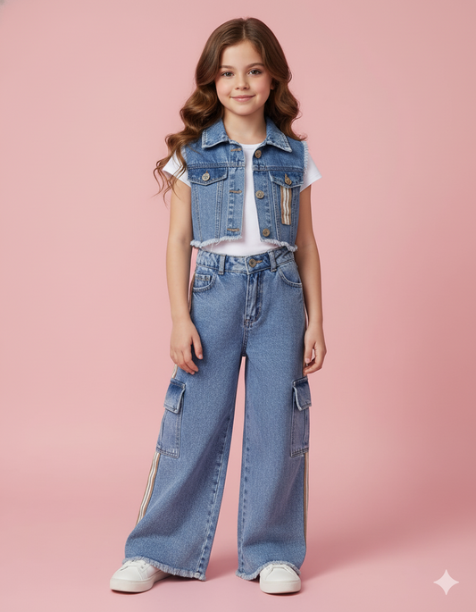 CONJUNTO 3 PIEZAS JEAN CHALECO