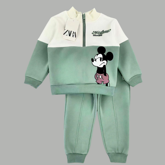 CONJUNTO SUDADERA MICKEY VERDE MENTA