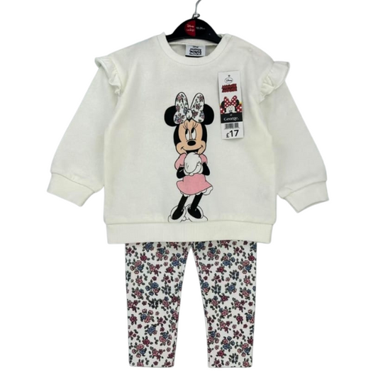 CONJUNTO IMPORTADO DISNEY BUZO + LEGGINGS MINNIE FLORES