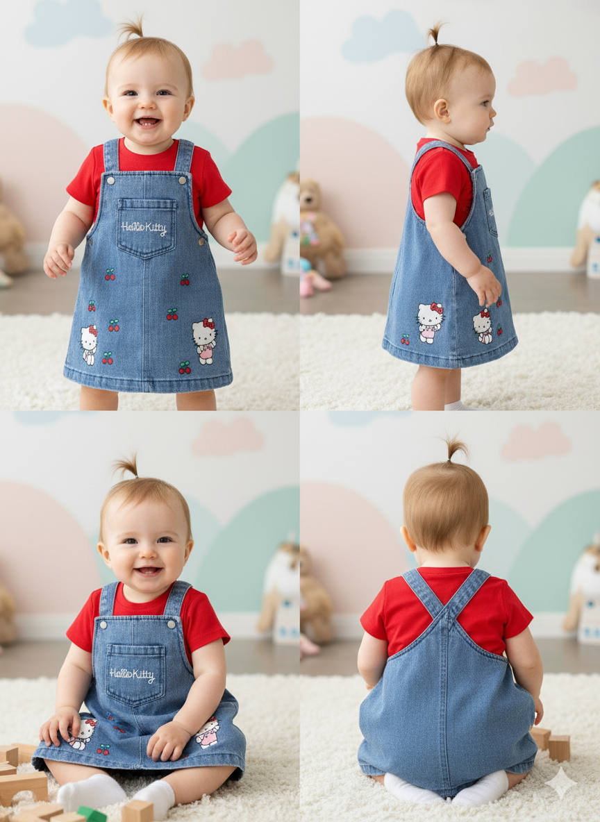 CONJUNTO IMPORTADO HELLO KITTY BRAGA JEAN