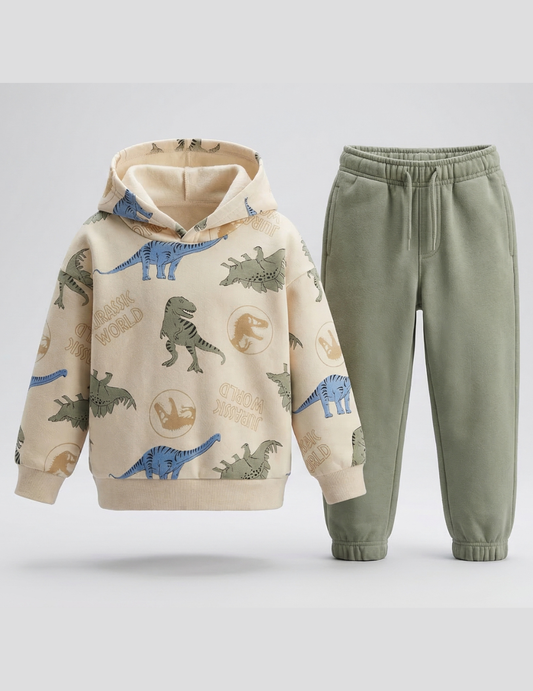 CONJUNTO SUDADERA DINO BEIGE