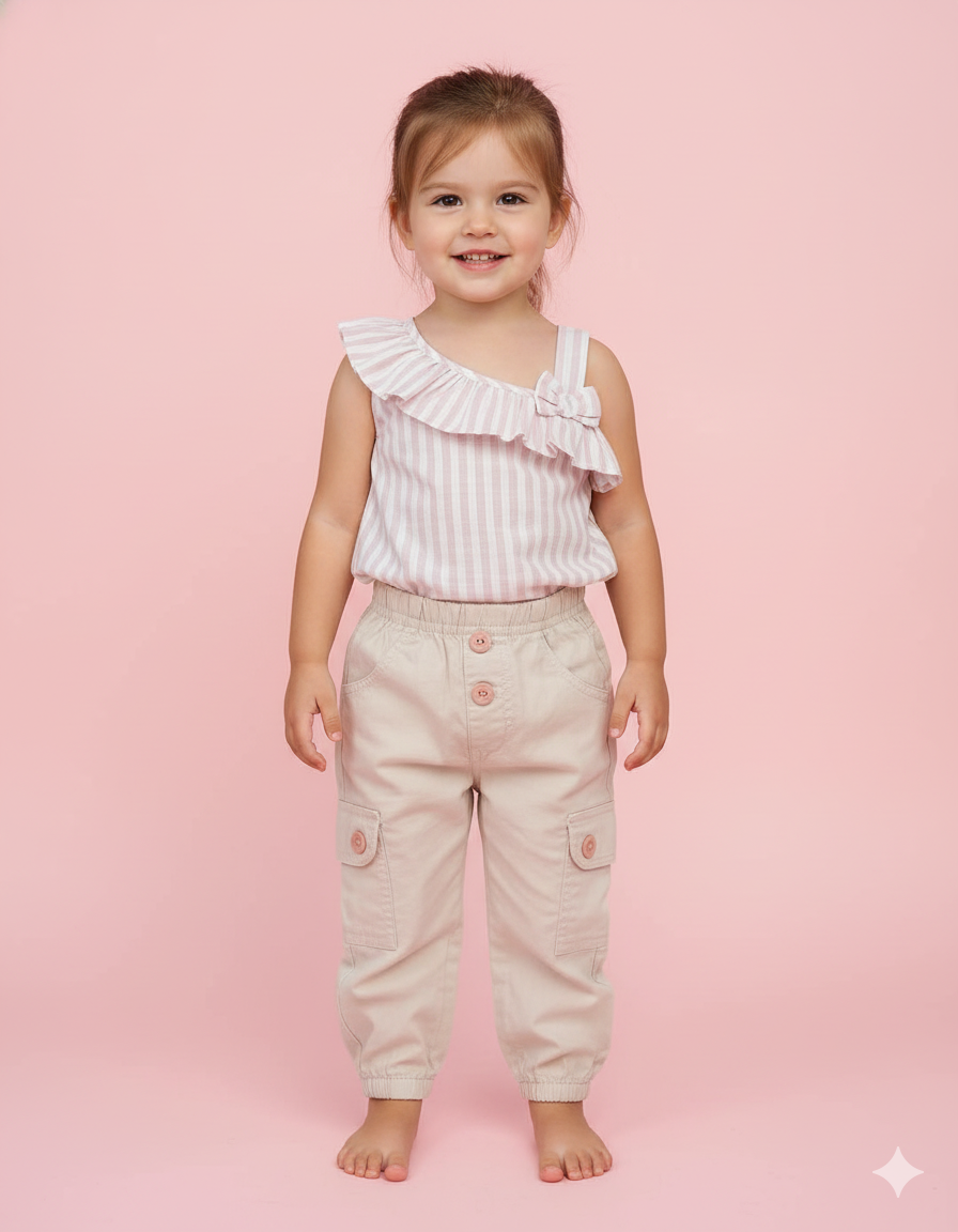 CONJUNTO 2 PIEZAS BLUSA A RAYAS + PANTALÓN