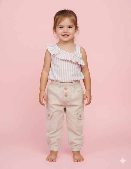 CONJUNTO 2 PIEZAS BLUSA A RAYAS + PANTALÓN