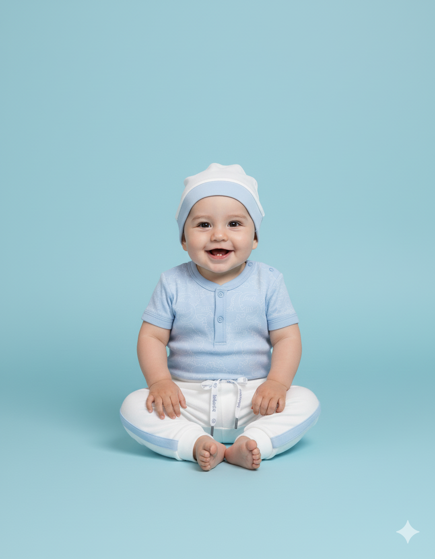 CONJUNTO 3 PIEZAS  BODY + PANTALÓN + GORRITO