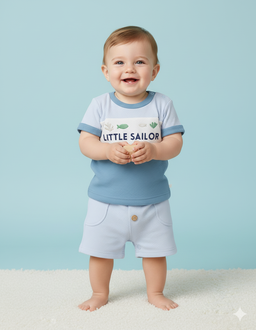 CONJUNTO 2 PIEZAS LITTLE SAILOR AZUL