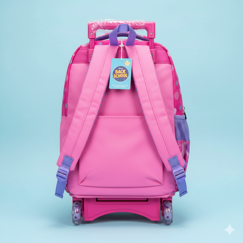 KIT X3 MALETA PREMIUM DOBLE RUEDAS + CARTUCHERA + LONCHERA MINNIE MOUSE