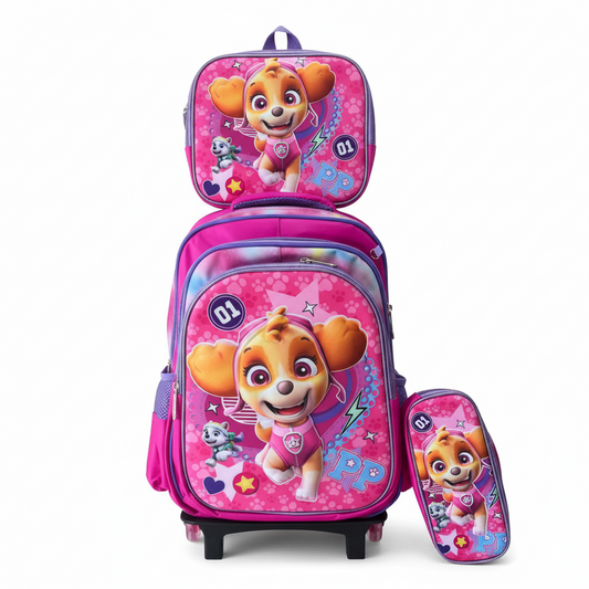 KIT X3 MALETA RUEDAS + CARTUCHERA + LONCHERA SKYE