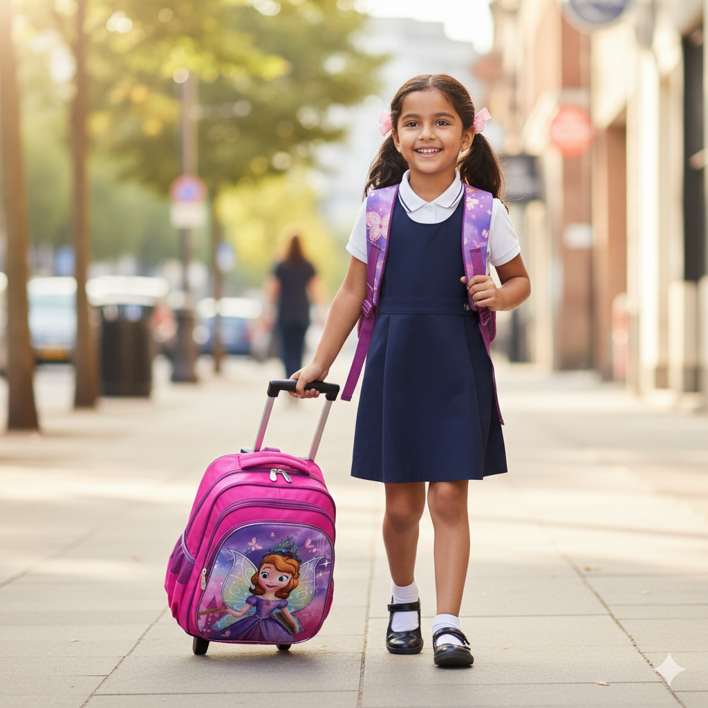 KIT X3 MALETA RUEDAS + CARTUCHERA + LONCHERA PRINCESA SOFIA