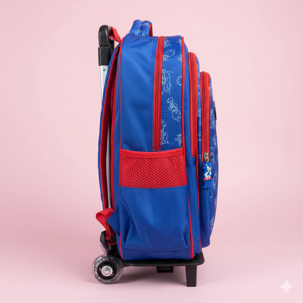 KIT X3 MALETA RUEDAS + CARTUCHERA + LONCHERA SONIC