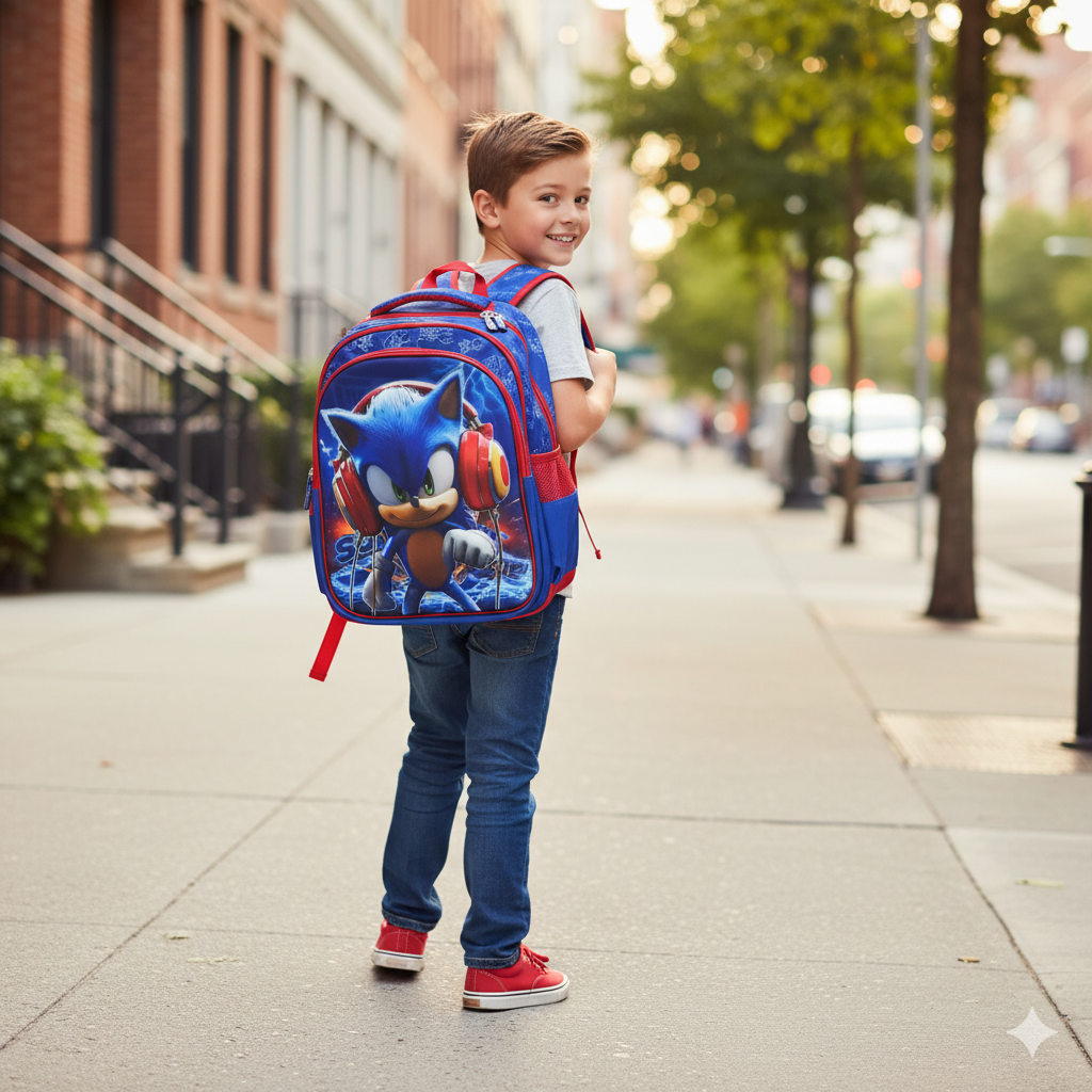 KIT X3 MALETA RUEDAS + CARTUCHERA + LONCHERA SONIC