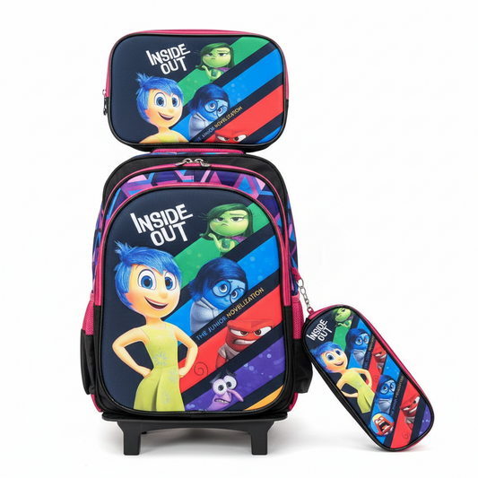 KIT X3 MALETA DOBLE RUEDAS + CARTUCHERA + LONCHERA INTENSAMENTE