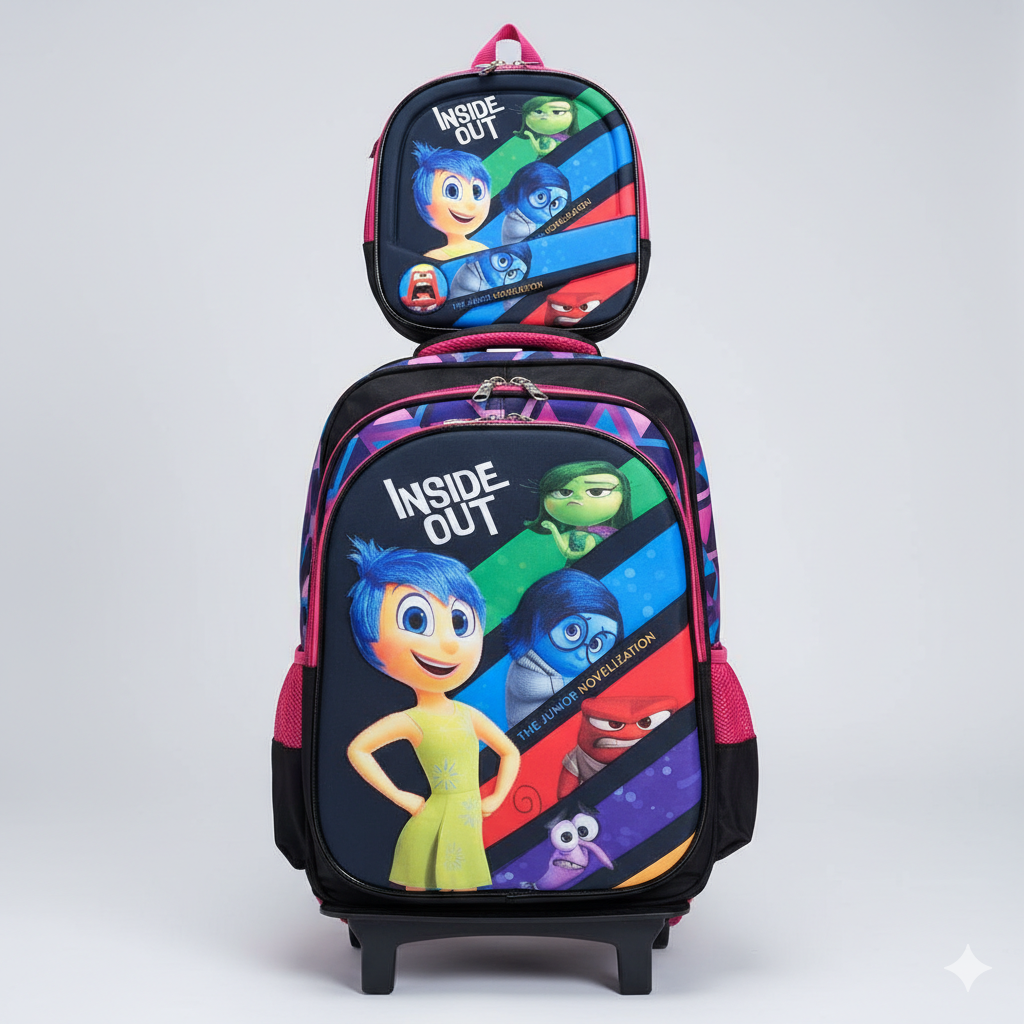 KIT X3 MALETA DOBLE RUEDAS + CARTUCHERA + LONCHERA INTENSAMENTE