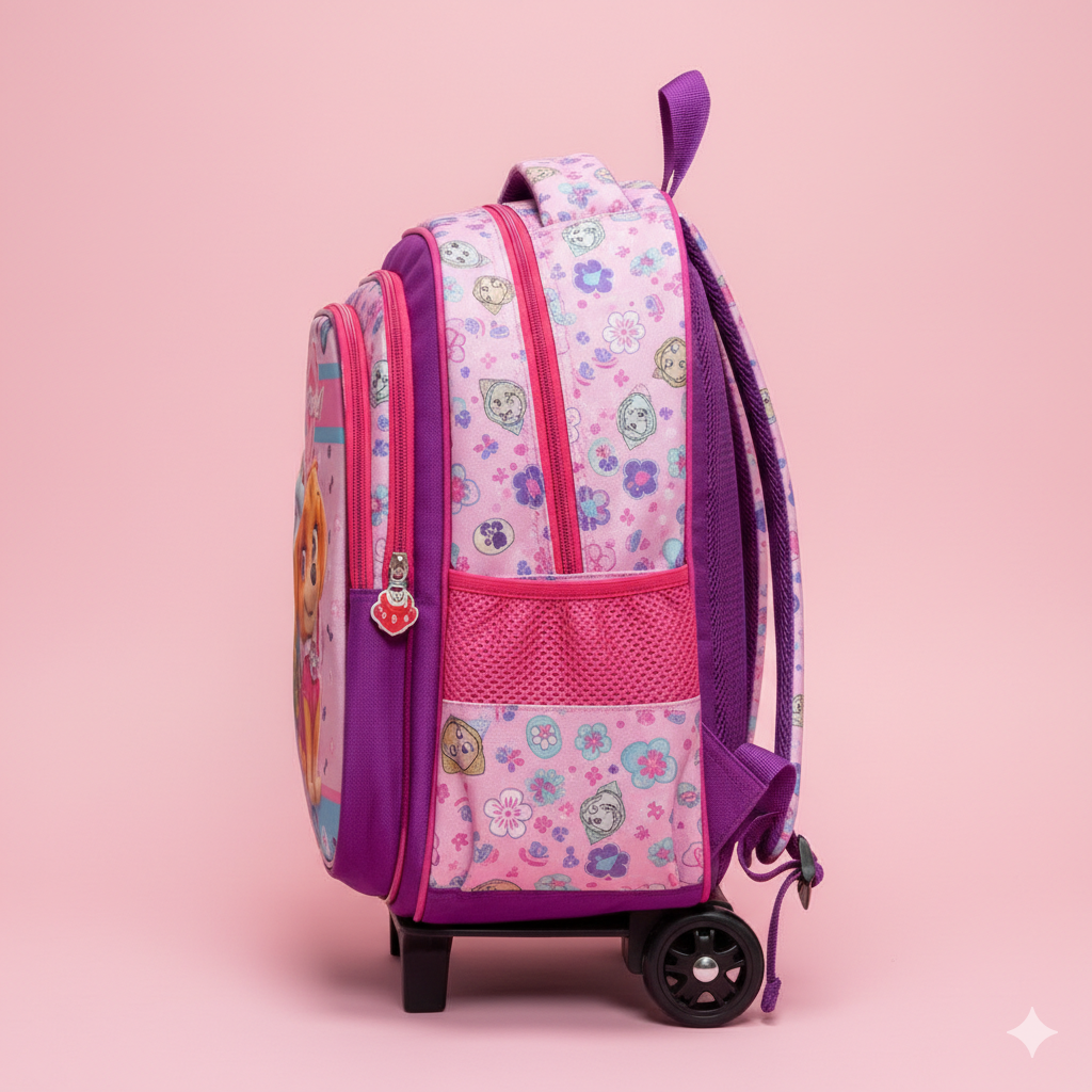 KIT X3 MALETA DOBLE RUEDAS + CARTUCHERA + LONCHERA PAW PATROL