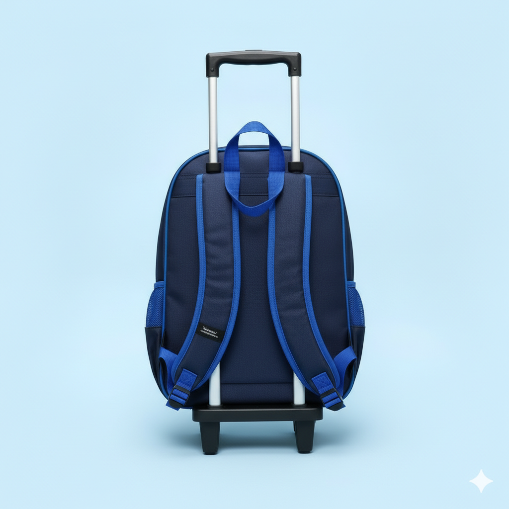 KIT X3 MALETA DOBLE RUEDAS + CARTUCHERA + LONCHERA CARS