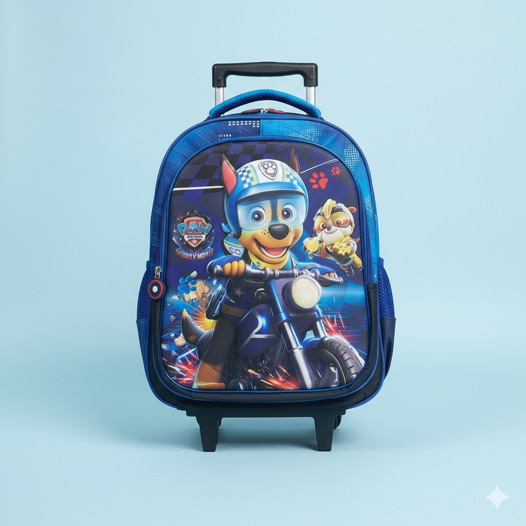 KIT X3 MALETA DOBLE RUEDAS + CARTUCHERA + LONCHERA MARSHAL AZUL