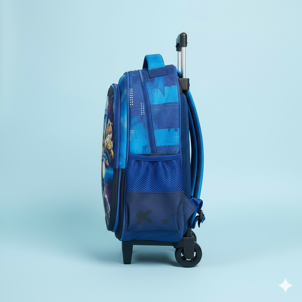 KIT X3 MALETA DOBLE RUEDAS + CARTUCHERA + LONCHERA MARSHAL AZUL