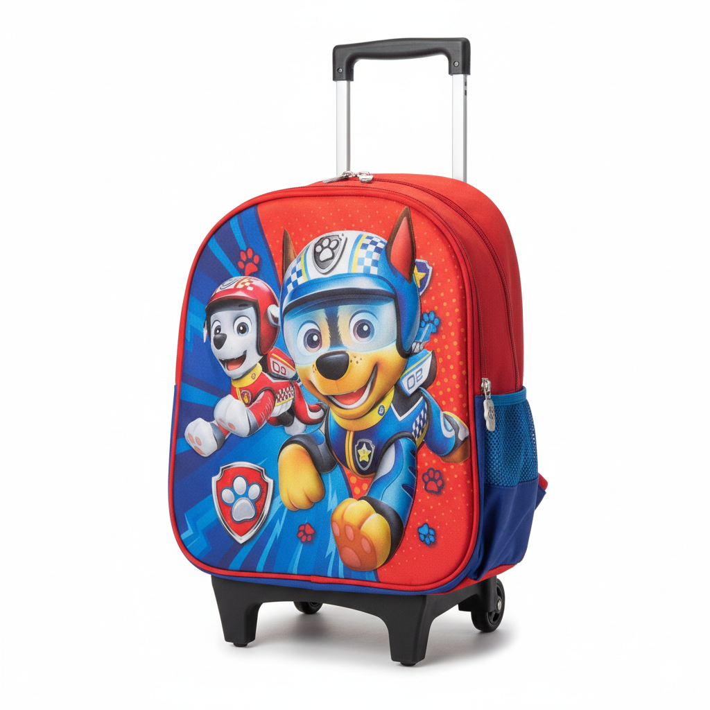 KIT X3 MALETA DOBLE RUEDAS + CARTUCHERA + LONCHERA MARSHAL ROJO