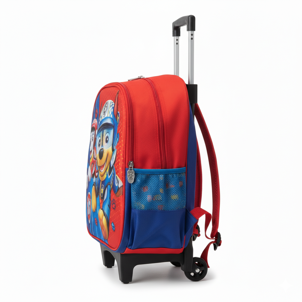 KIT X3 MALETA DOBLE RUEDAS + CARTUCHERA + LONCHERA MARSHAL ROJO