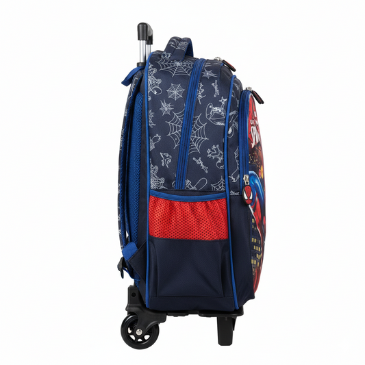 KIT X3 MALETA DOBLE RUEDAS + CARTUCHERA + LONCHERA SPIDERMAN 3