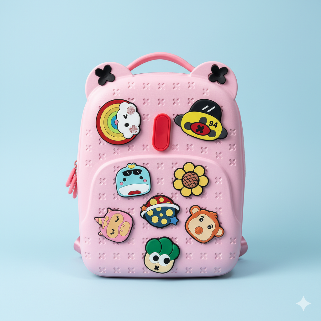 KIT X2 MALETA RIGIDA + LONCHERA + PINES ROSADA