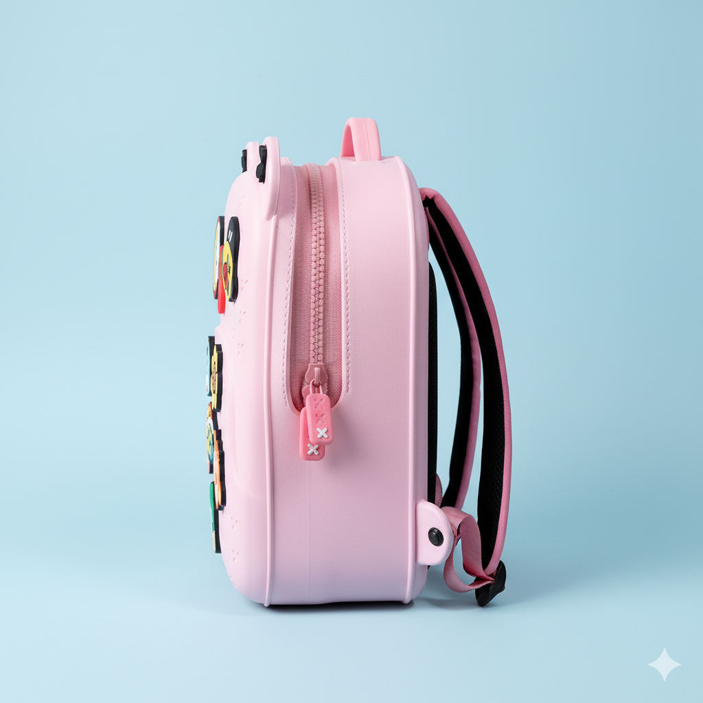 KIT X2 MALETA RIGIDA + LONCHERA + PINES ROSADA