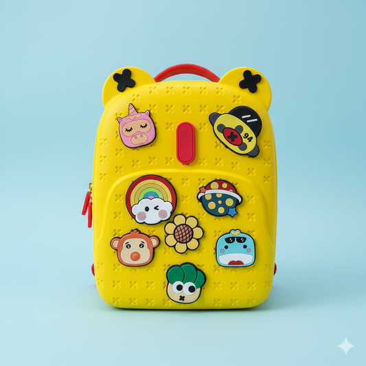 KIT X2 MALETA RIGIDA + LONCHERA + PINES AMARILLA