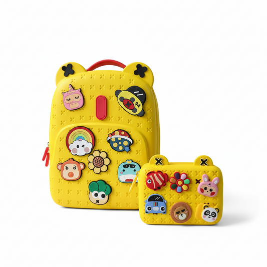 KIT X2 MALETA RIGIDA + LONCHERA + PINES AMARILLA