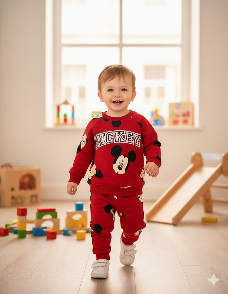 CONJUNTO SUDADERA MICKEY ROJO