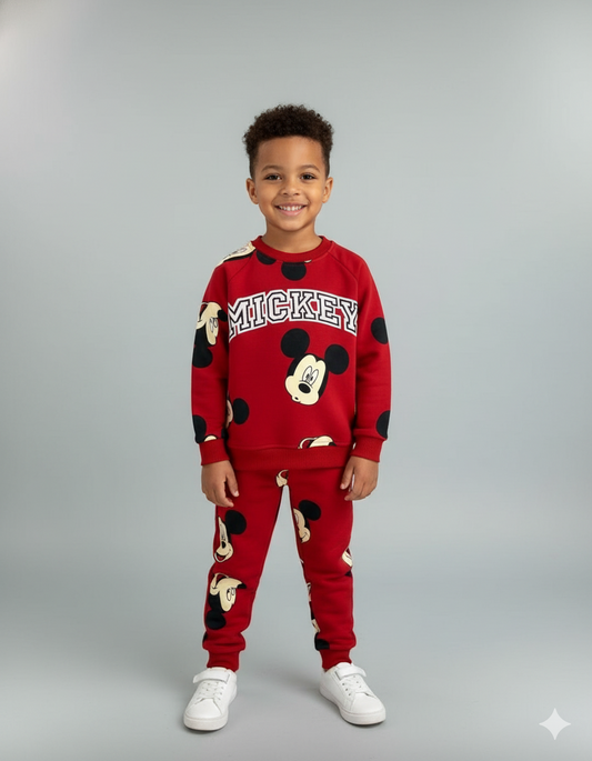 CONJUNTO SUDADERA MICKEY ROJO