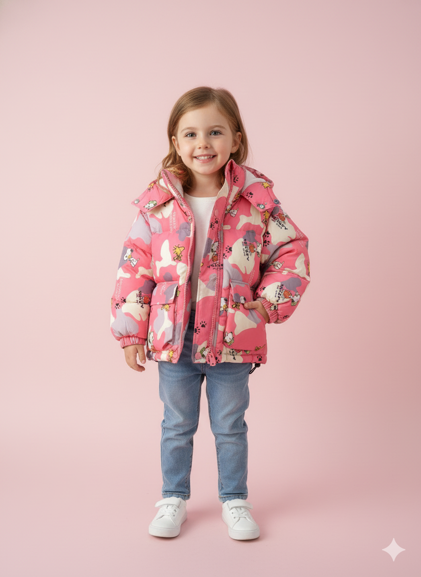 CHAQUETA IMPORTADA SNOOPY ROSA