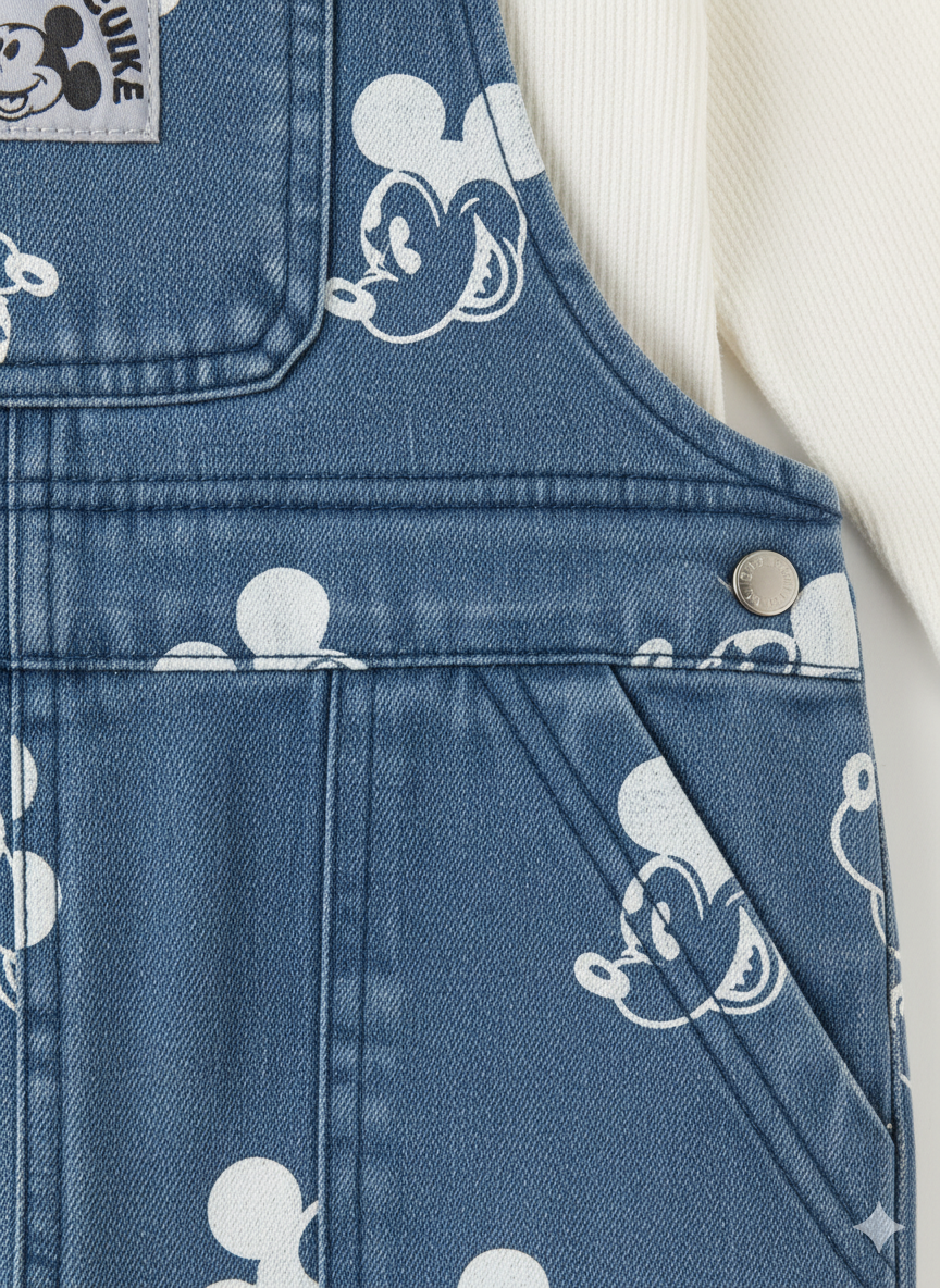 CONJUNTO IMPORTADO OVEROL MICKEY ESTAMPADO