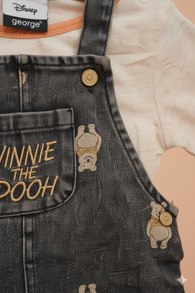 CONJUNTO IMPORTADO OVEROL JEAN WINNIE POOH