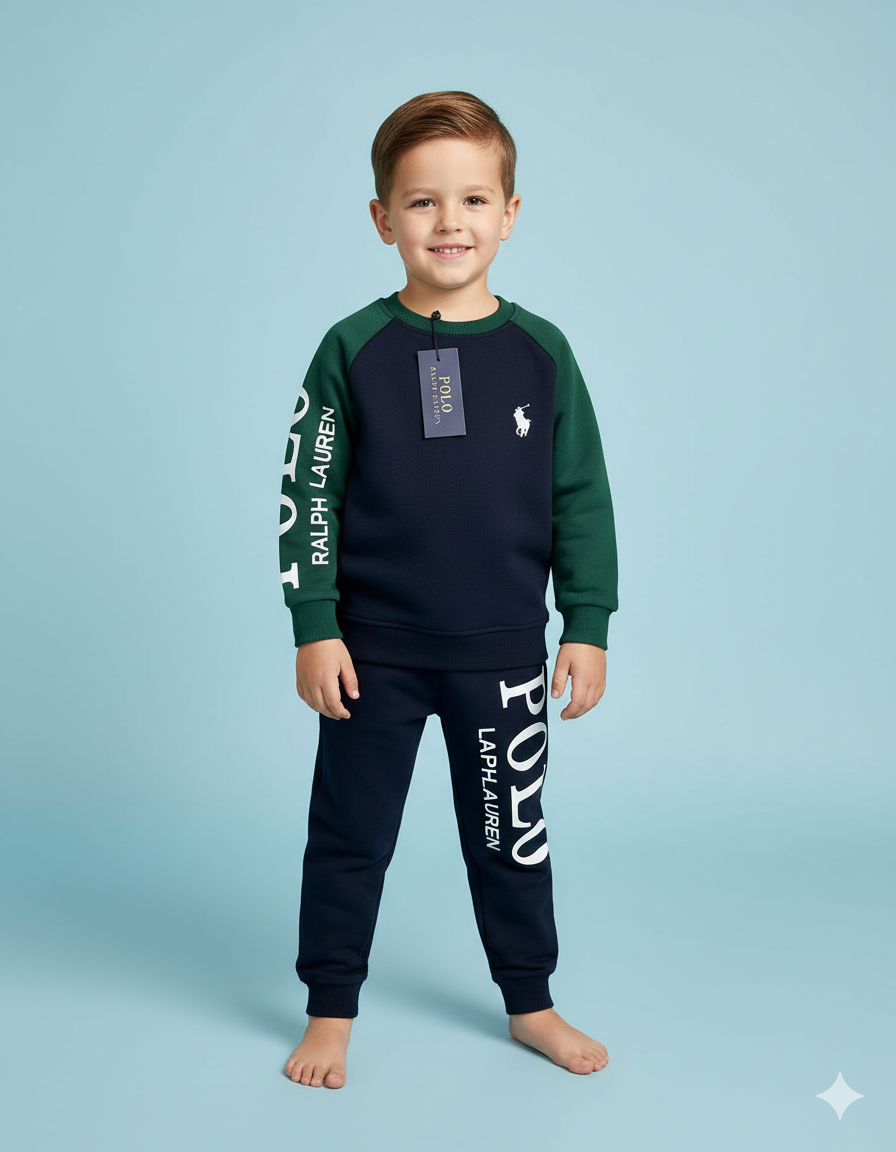 CONJUNTO SUDADERA POLO VERDE AZUL