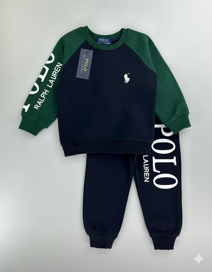 CONJUNTO SUDADERA POLO VERDE AZUL