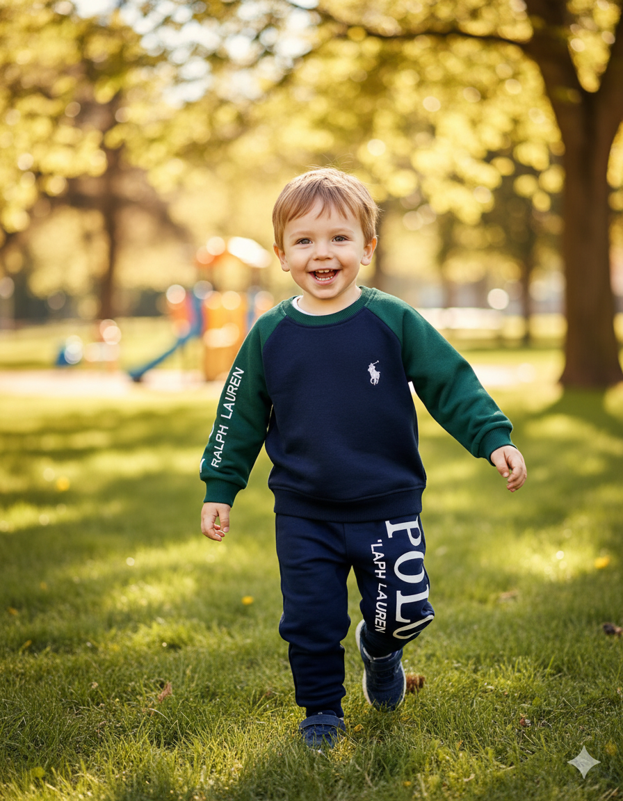 CONJUNTO SUDADERA POLO VERDE AZUL