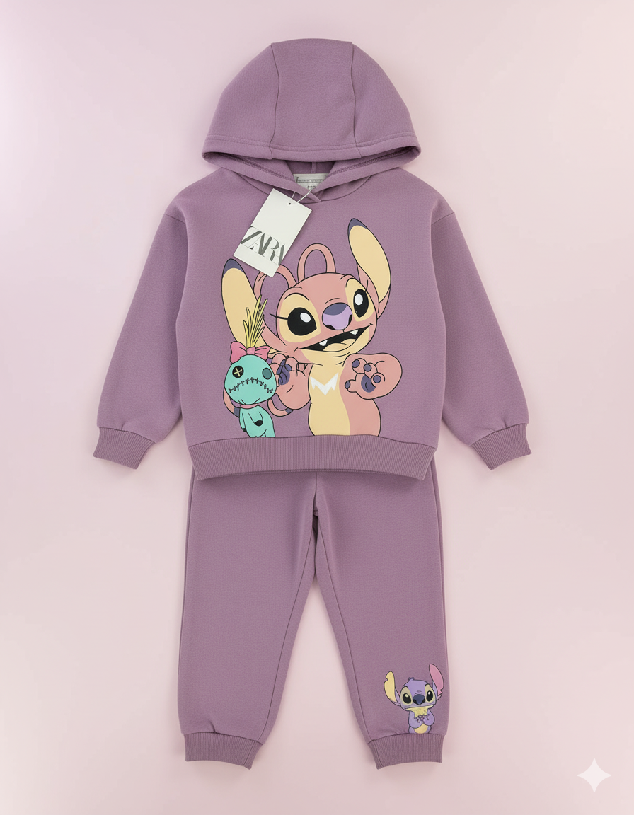 CONJUNTO SUDADERA STITCH LILA
