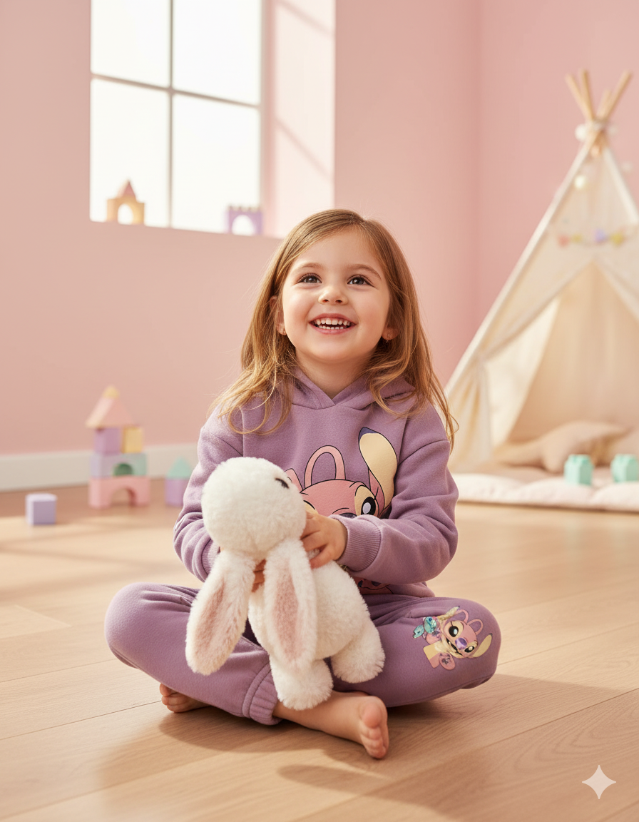 CONJUNTO SUDADERA STITCH LILA