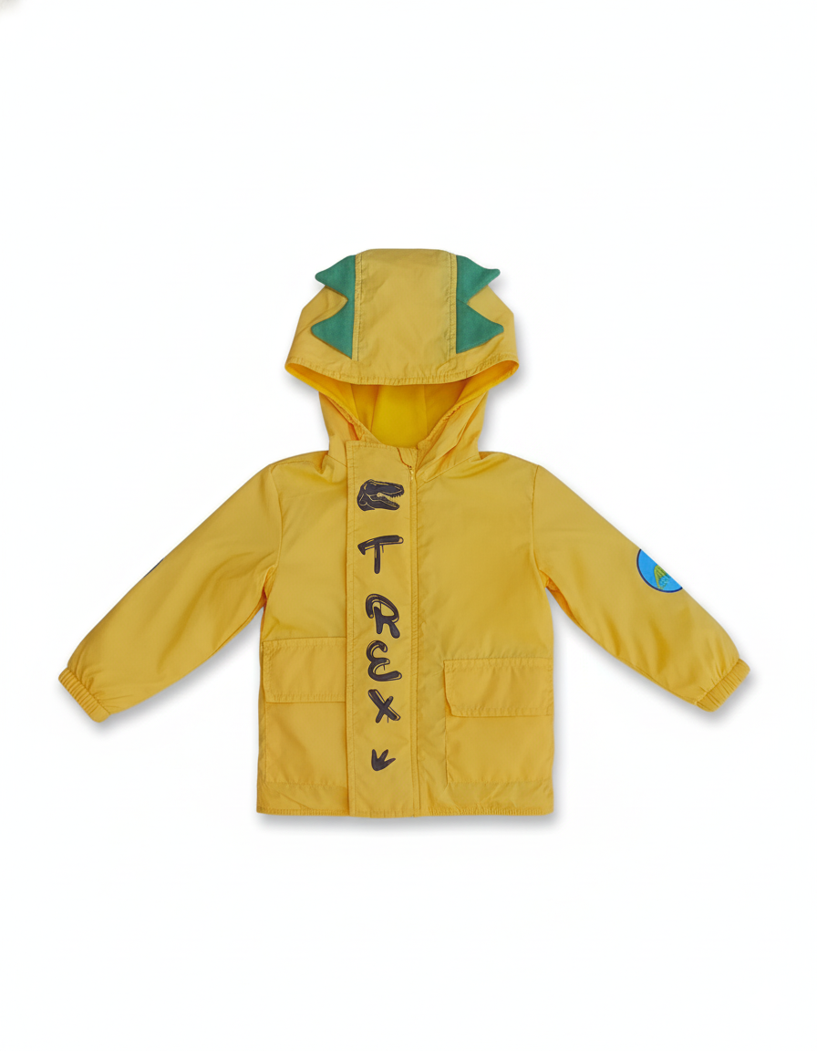 CHAQUETA IMPERMEABLE DINOSAURIO AMARILLA