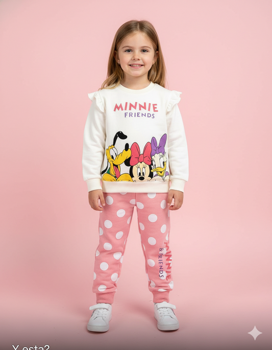 CONJUNTO SUDADERA MINNIE PANTALON PUNTOS