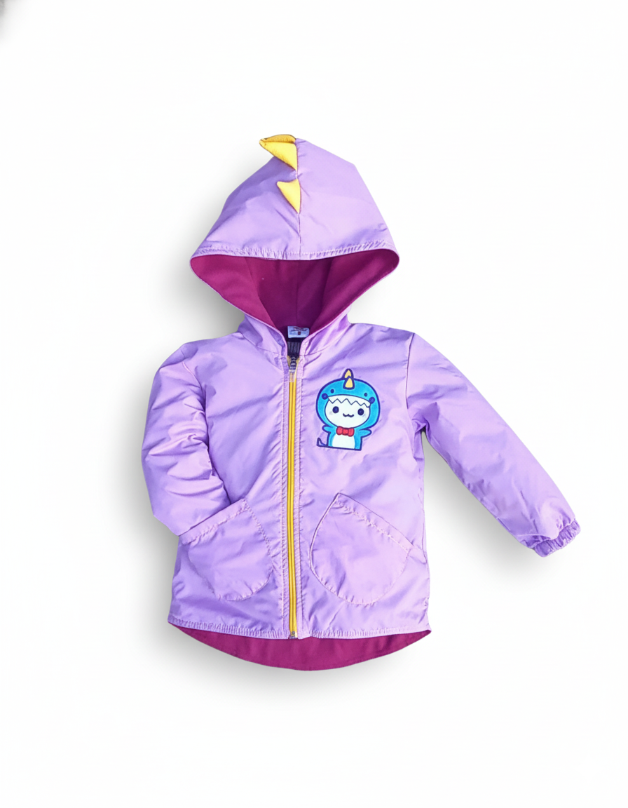 CHAQUETA IMPERMEABLE DINOSAURIO LILA