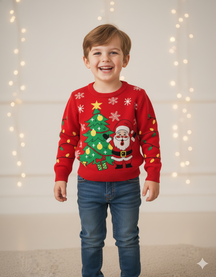 SACO NAVIDEÑO ROJO SANTA & ARBOL