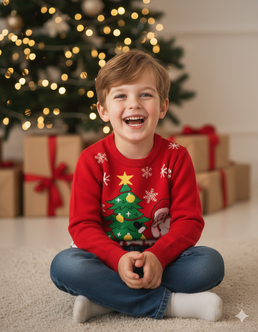 SACO NAVIDEÑO ROJO SANTA & ARBOL