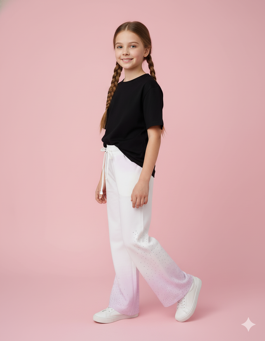 PANTALÓN OBRE ROSADO BRILLOS