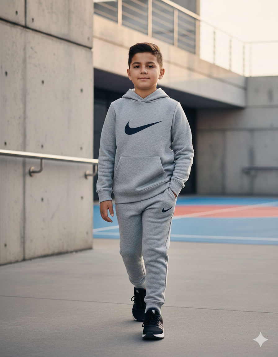 CONJUNTO SUDADERA NIKE GRIS