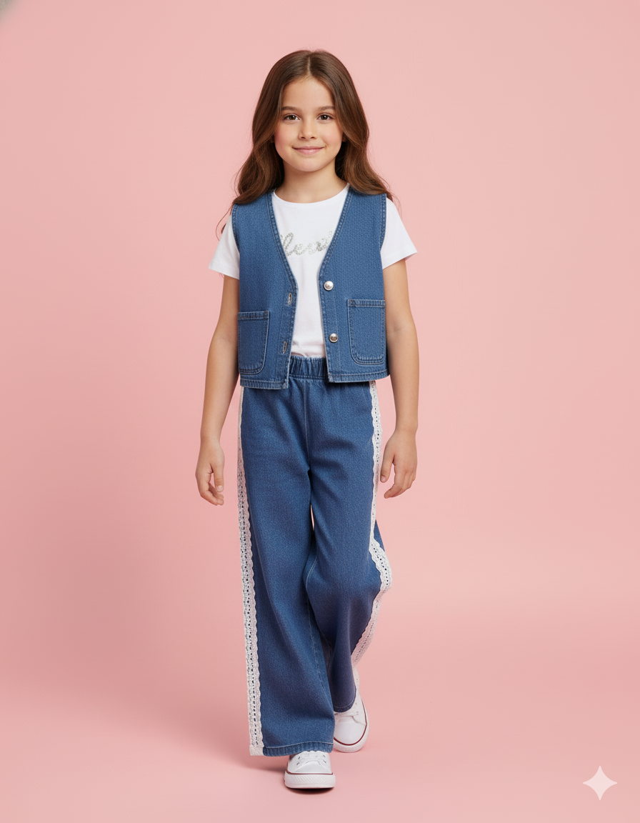 CONJUNTO 3 PIEZAS JEAN CHALECO MEDELLIN