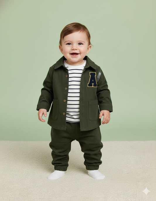 CONJUNTO IMPORTADO 3 PIEZAS VERDE