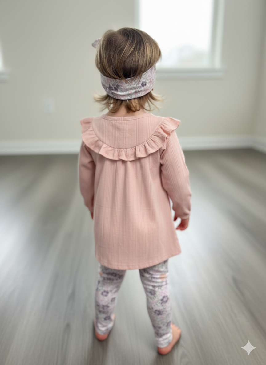 CONJUNTO 3 PIEZAS BLUSON ROSADO