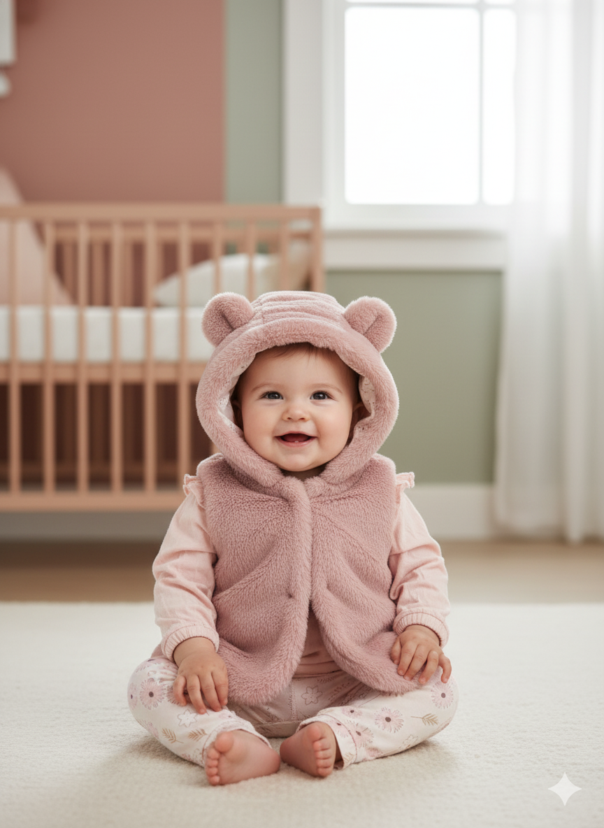 CONJUNTO 3 PIEZAS CHALECO ROSA