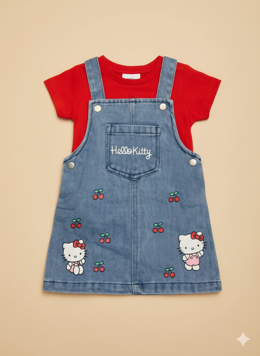 CONJUNTO IMPORTADO HELLO KITTY BRAGA JEAN